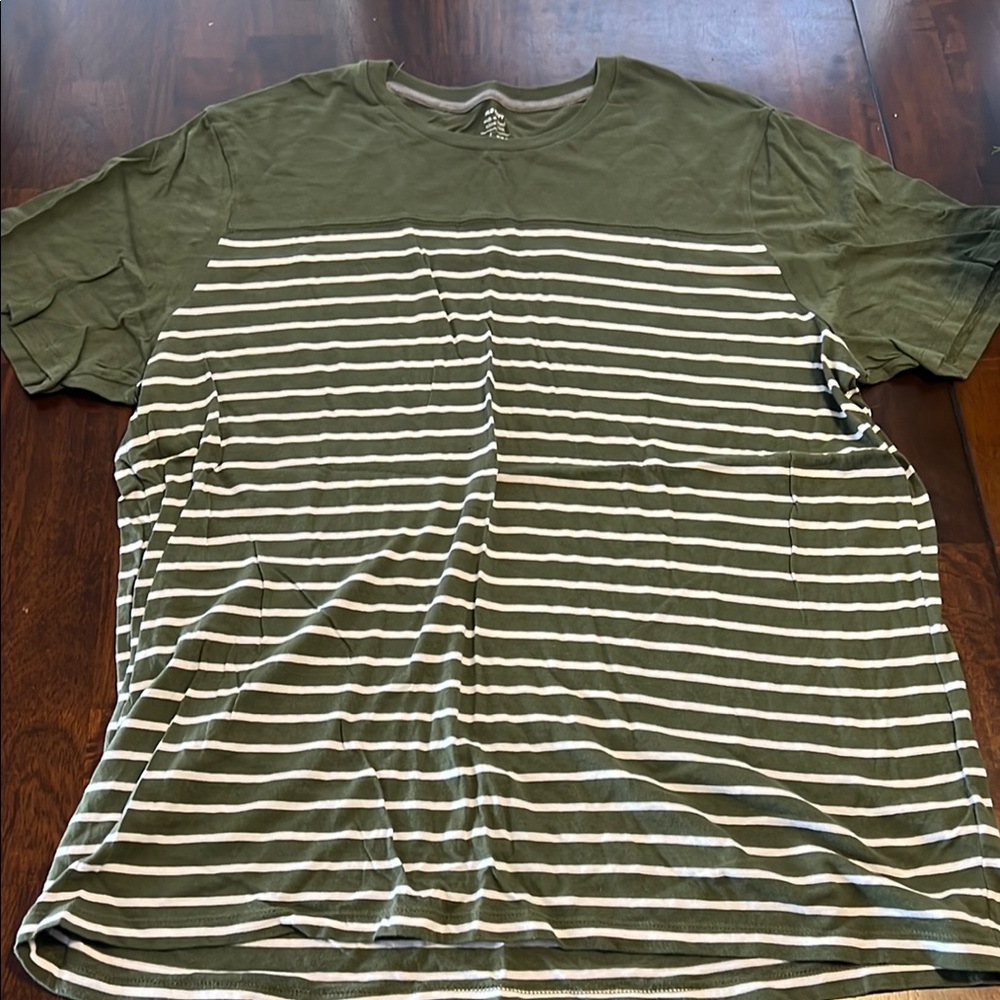 Green Striped Men's Shirt